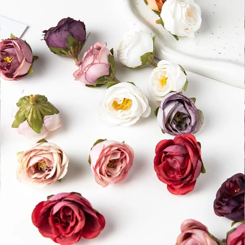 Silk Rose Artificial Flower Heads – Wedding & DIY Craft Decor Artificial Silk Flowers Babs