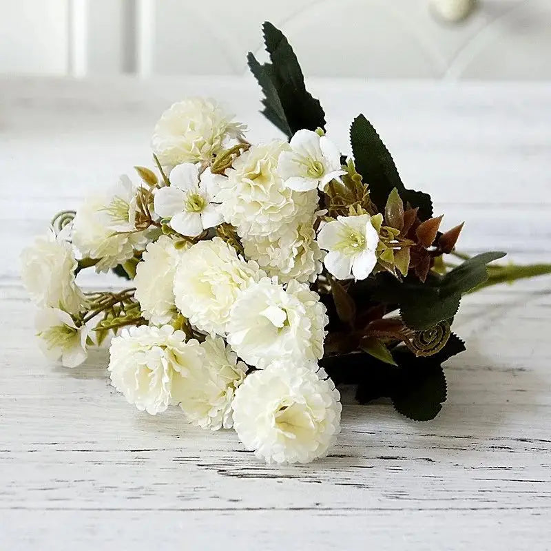 Silk Carnation Artificial Flower Wreath – Fade-Resistant Décor Artificial Flower Wreath Babs 12 2 pcs
