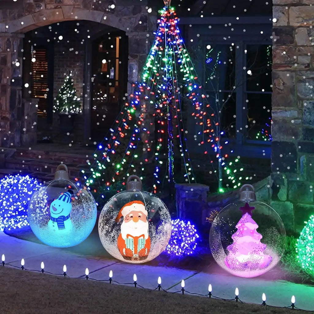 60cm Giant Inflatable Christmas Ball with Lights | Outdoor Decor Inflatable Christmas Ornament Babs