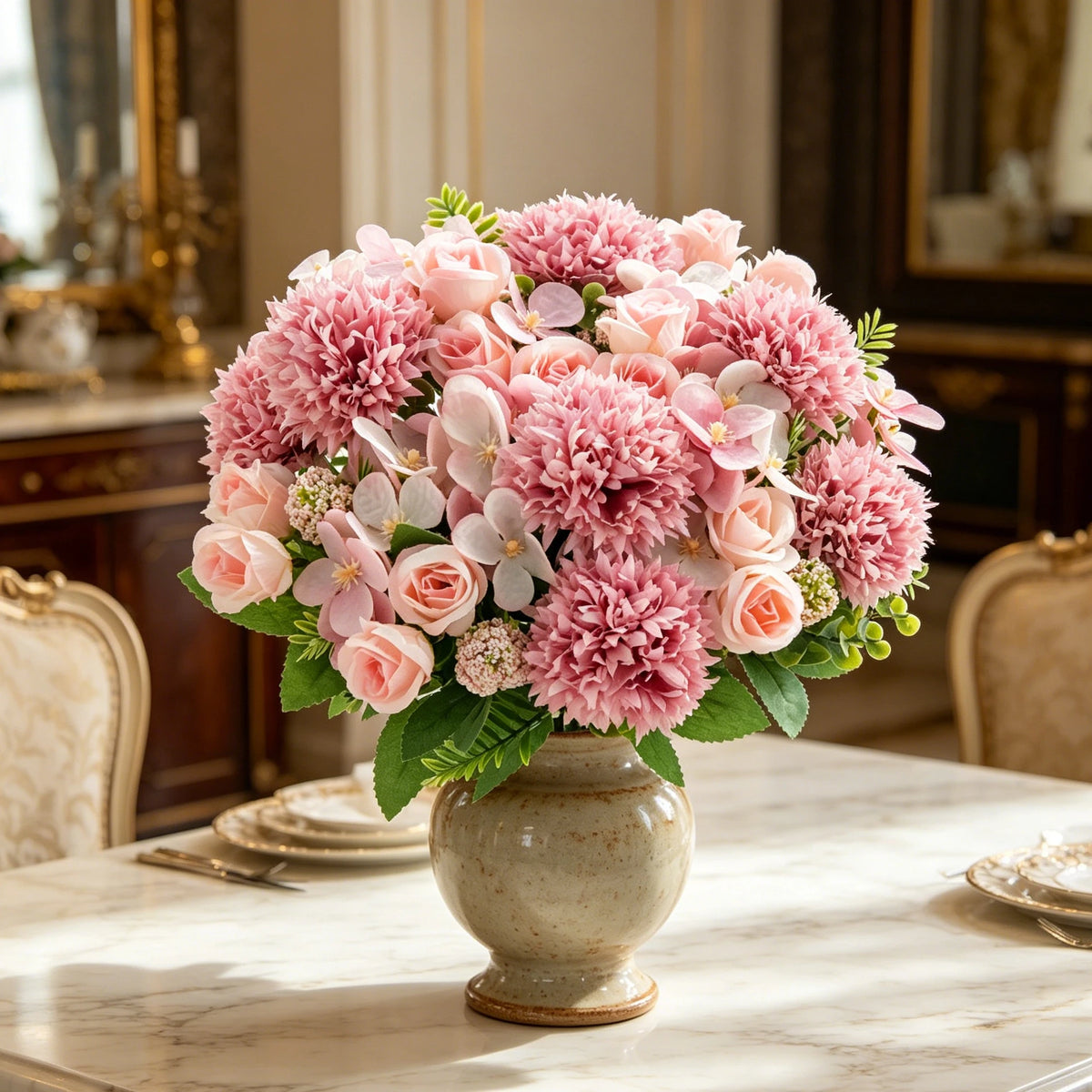 Silk Artificial Rose & Chrysanthemum Bouquet | Wedding Décor Artificial Flower Bouquet Babs