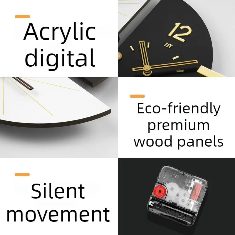 Modern Double-Sided Corner Wall Clock – Silent Minimalist Corner Wall Clock Babs