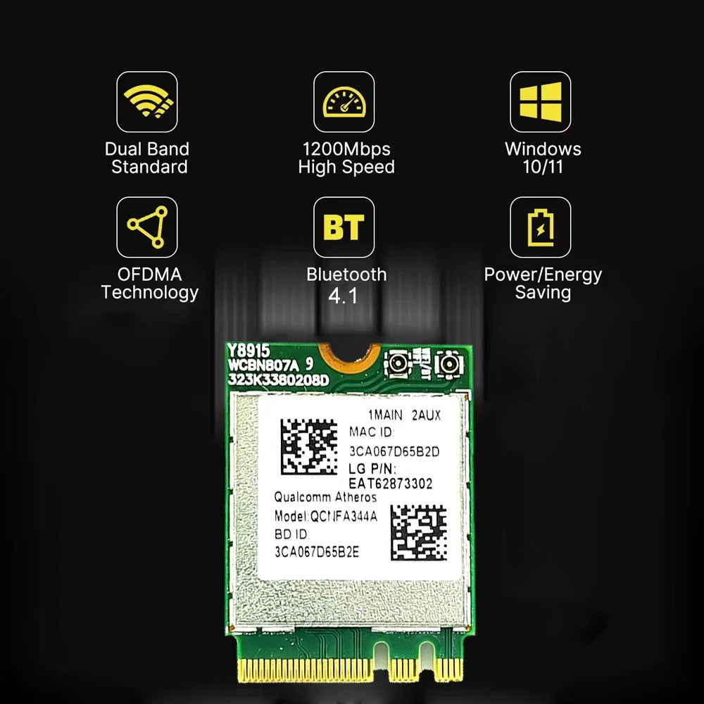 KEBIDUMEI Dual Band WiFi Card 9560NGW + BT 5.0 | M.2 CNVio PC Wireless Network Card Babs
