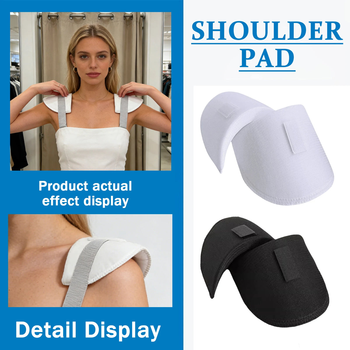 2PCS Detachable Sponge Shoulder Pads – Breathable, DIY Fashion Shoulder Pads Babs