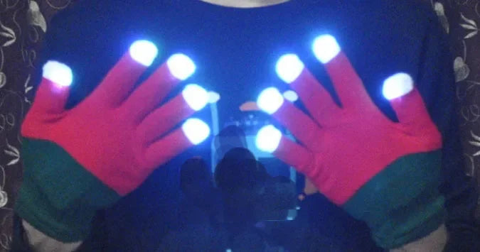 LED Flashing Fingertip Light-Up Gloves – Rave, Party & Cosplay LED Party Gloves Babs 7