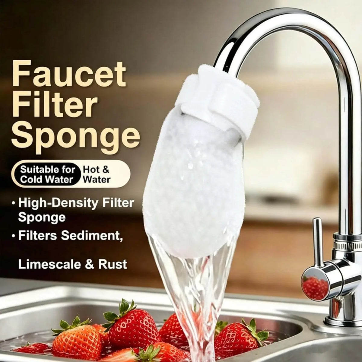 Faucet Filter Cotton – Anti-Splash Tap Water Purifier Faucet Water Filter Babs