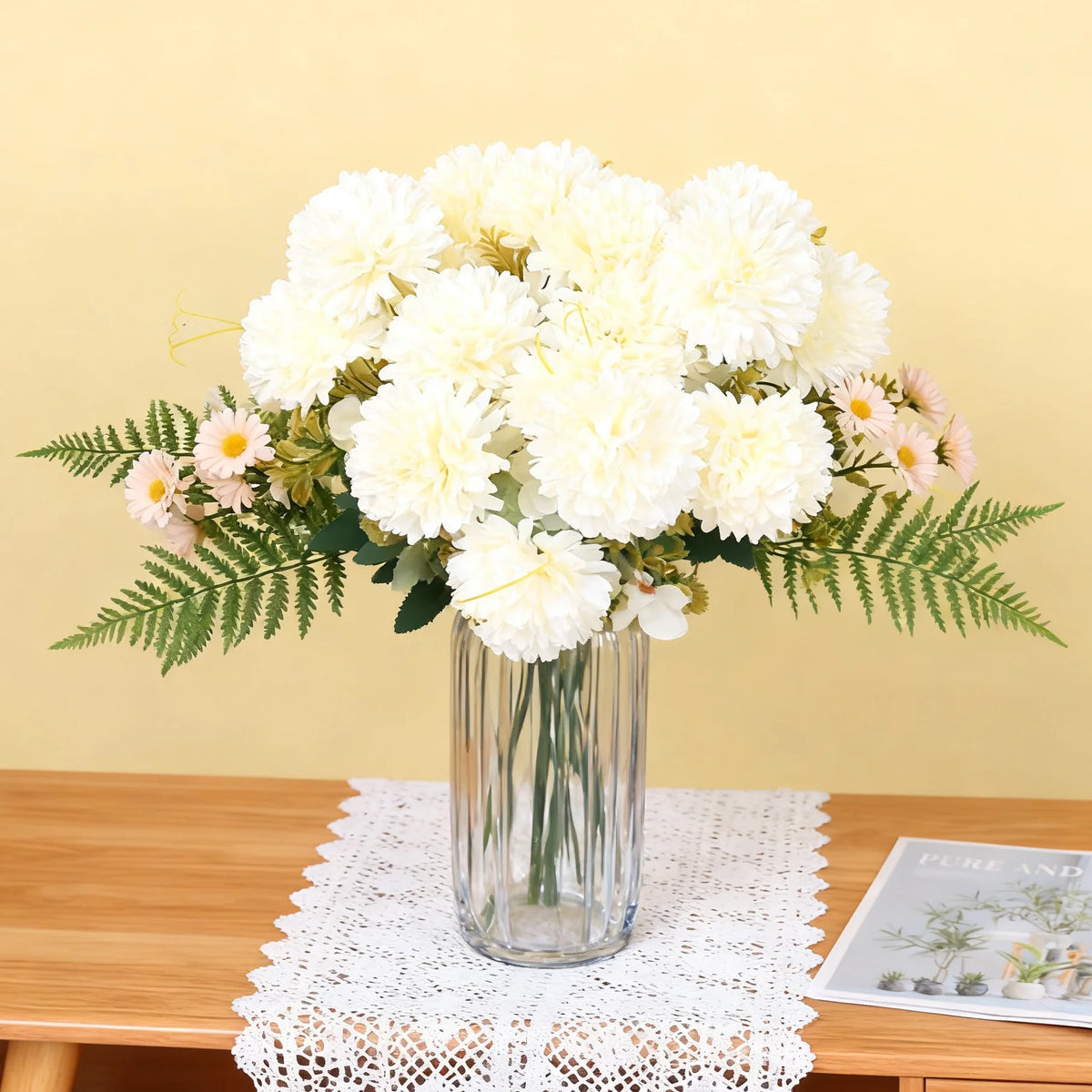 Silk Ball Chrysanthemum Artificial Flowers for Wedding & Home Artificial Silk Flowers Babs