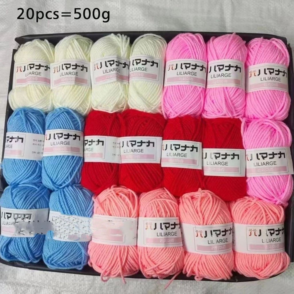 20Pcs Soft Milk Cotton Yarn Set – 4-Strand DIY Craft Yarn Craft Yarn Set Babs