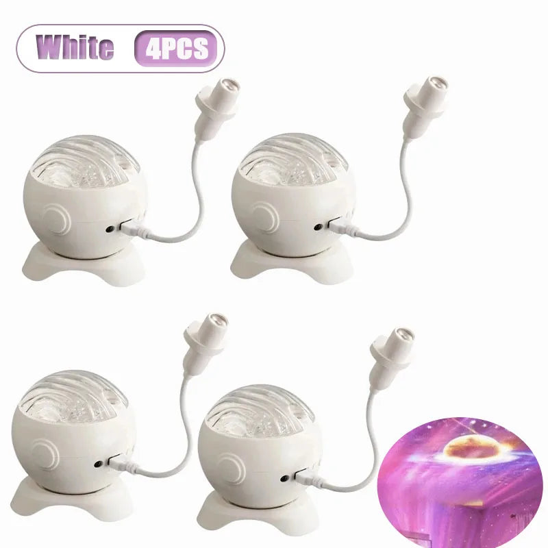 Aurora Bluetooth Star Projector Night Light | Home Decor Gift Star Projector Lamp Babs White-4PCS