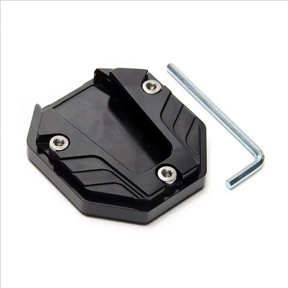 CNC Aluminum Motorcycle Kickstand Extender Pad | Anti-Skid Kickstand Extender Pad Babs black
