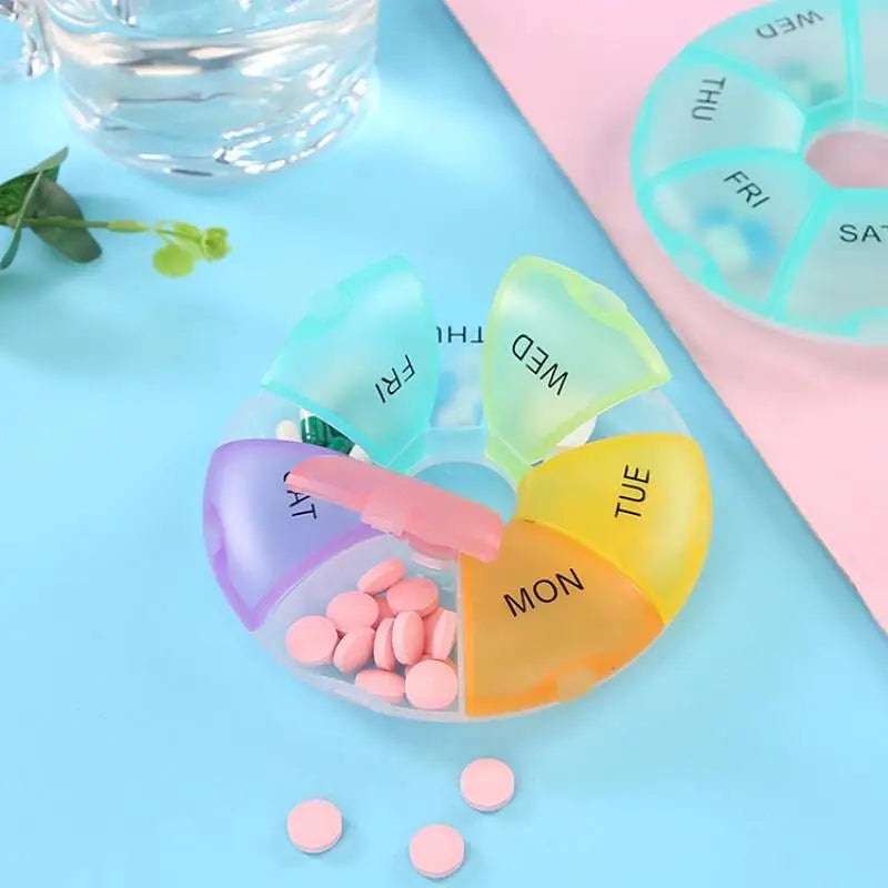 7-Day Weekly Pill Organizer – Portable Color Grid Storage Case Weekly Pill Organizer Babs