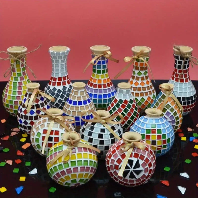DIY Wooden Vase Kit – Mosaic Glass Hand Paste Craft Set DIY Craft Kit Babs