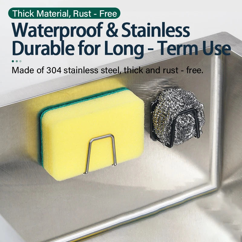 Stainless Steel Kitchen Sink Sponge Holder & Organizer Sink Sponge Holder Babs
