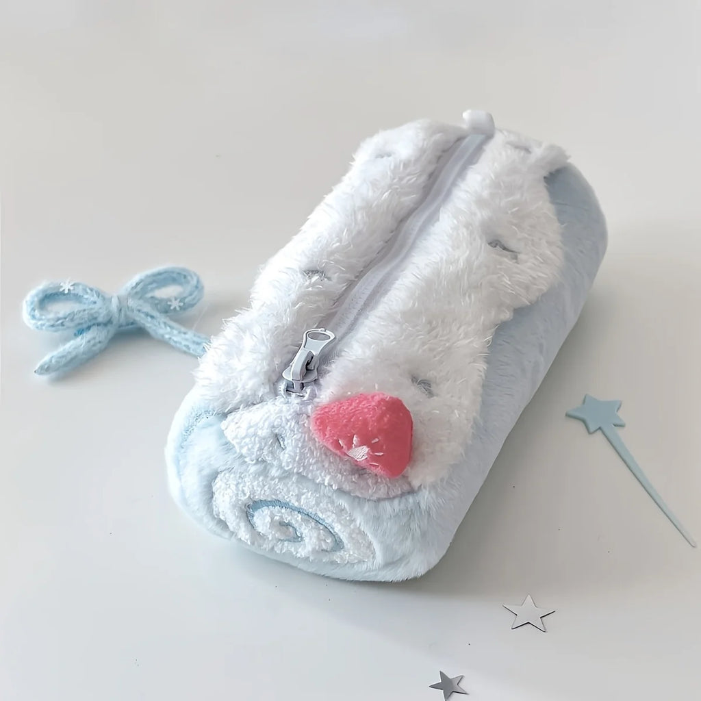 Plush Pencil Case – Cute Large Capacity Student Stationery Bag Plush Pencil Case Babs Blue