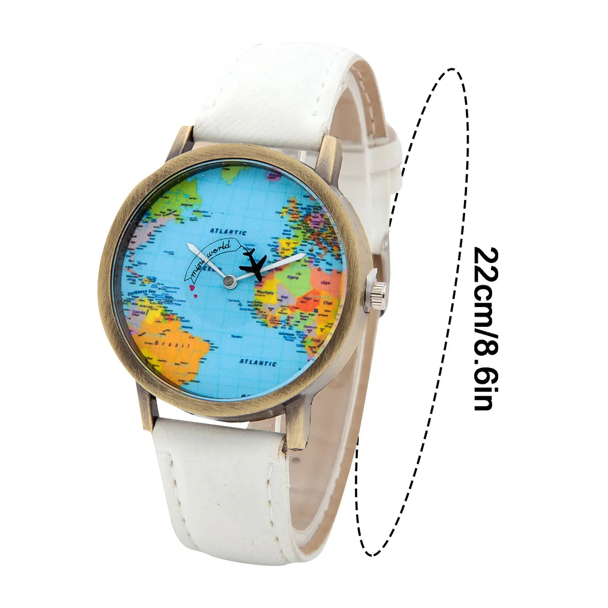 World Map Denim Band Quartz Watch – Unisex Casual Wristwatch Quartz Wristwatch Babs
