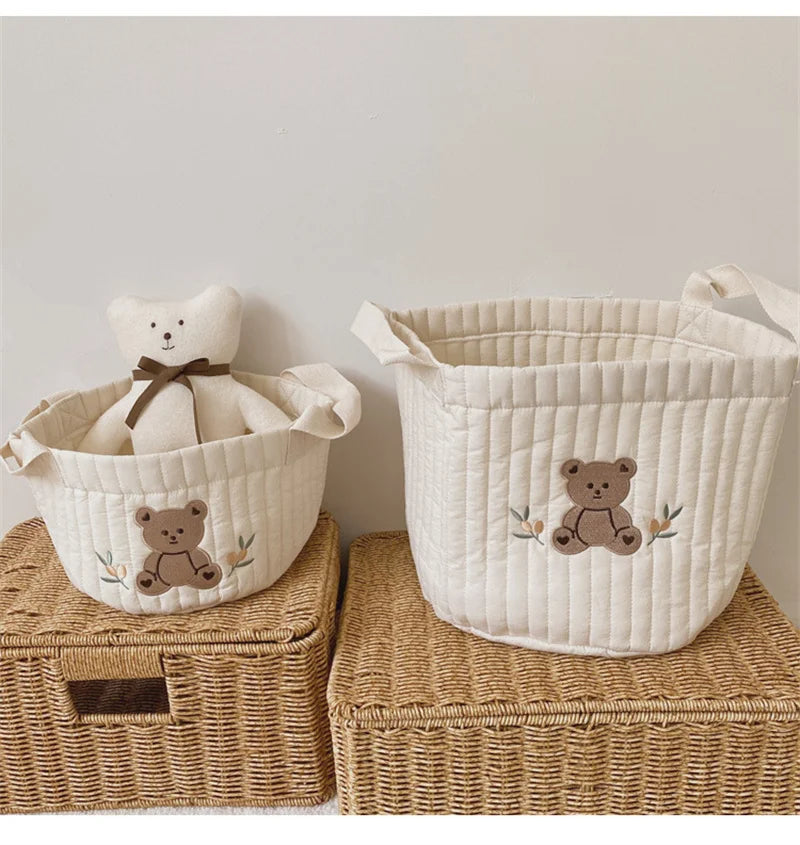 Cotton Baby Crib Organizer & Diaper Storage Basket | Babs Baby Crib Organizer Babs