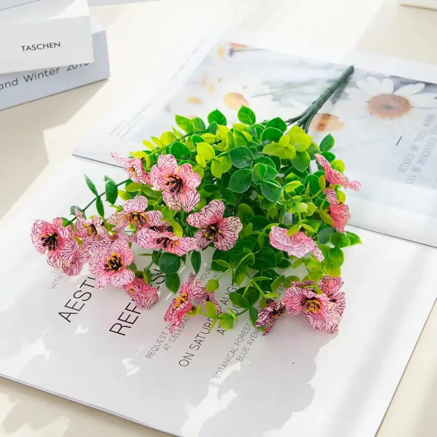 6-Piece Artificial Silk Flowers – Eucalyptus & Floral Home Decor Artificial Flower Set Babs color 2 6 PCS