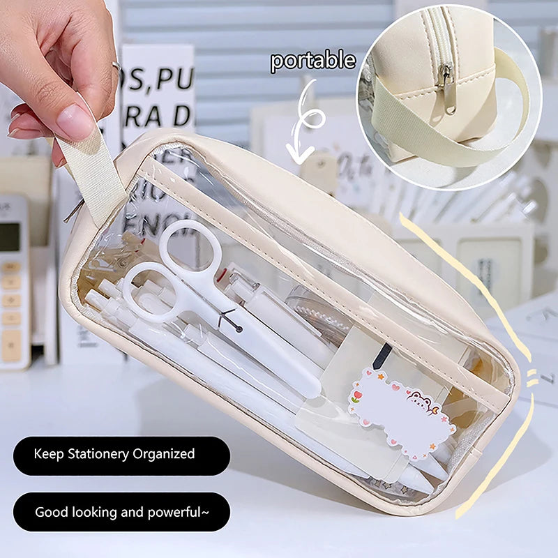 Transparent Large Capacity Pencil Bag – Waterproof PVC Case Pencil Case Babs