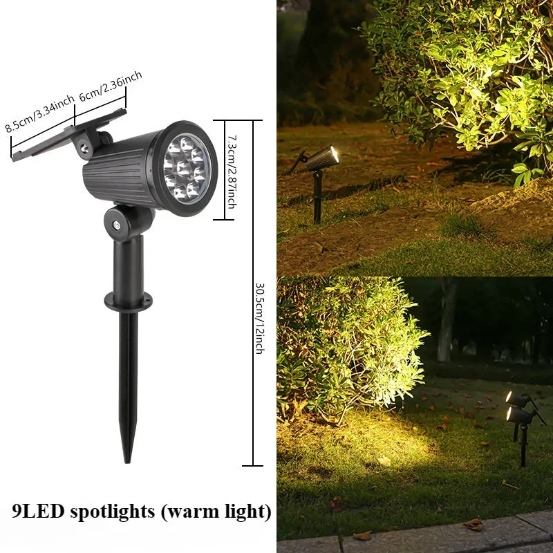 Solar LED Spotlight – Waterproof Outdoor Garden Landscape Light Solar Garden Spotlight Babs Warm
