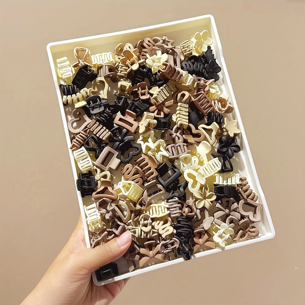 Beige Mini Hair Claw Clips Set – 10/20/30pcs Girl Accessories Hair Claw Clips Babs