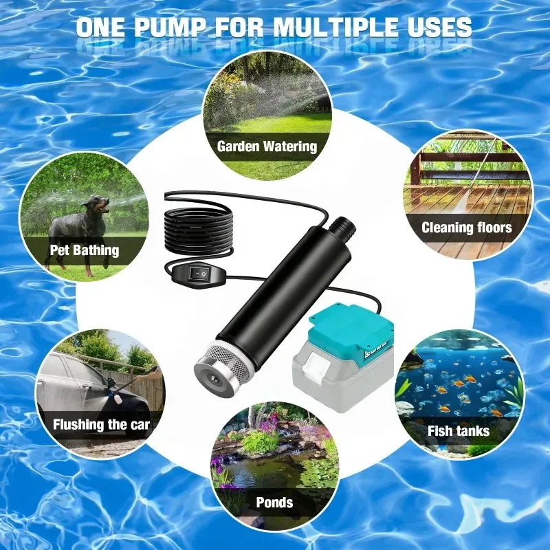 Cordless Submersible Water Pump – 18/20V Battery Compatible Submersible Water Pump Babs