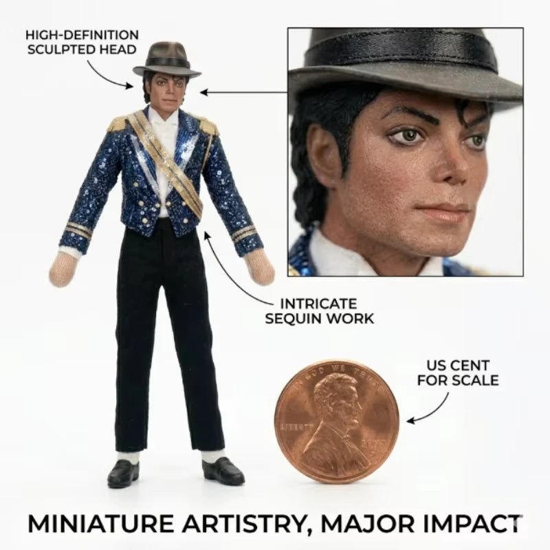 MJ Pop King Plush Cosplay Doll – Poseable Stuffed Figure Collectible Plush Doll Babs
