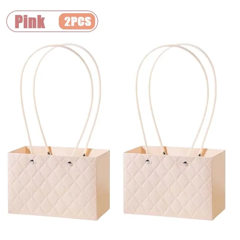 Reusable Waterproof Floral Gift Tote Bags – Wedding & Party Floral Gift Tote Bags Babs Pink-2PCS 22x10x13cm