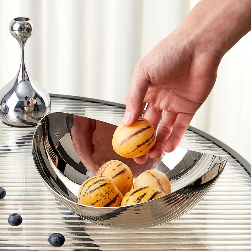 Nordic Stainless Steel Decorative Tray Set – Fruit & Storage Decorative Serving Tray Babs