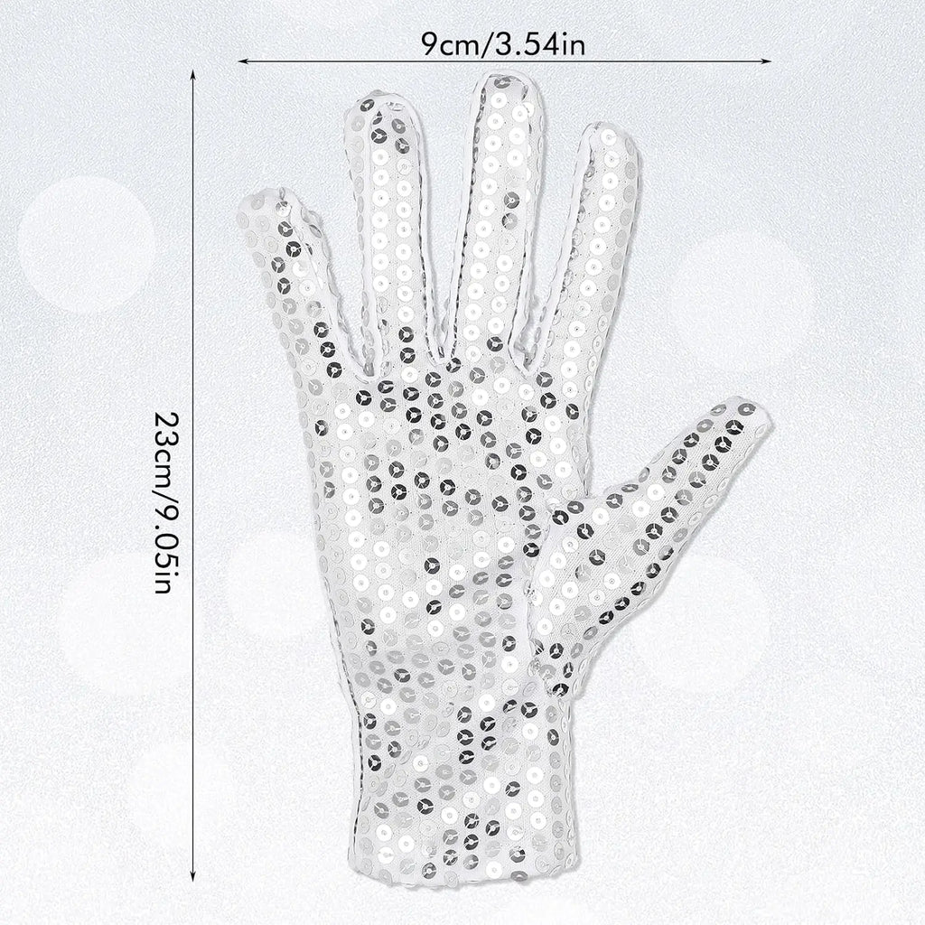 Silver Mesh Glitter Gloves – Stage, Dance, Cosplay & Party Costume Gloves Babs