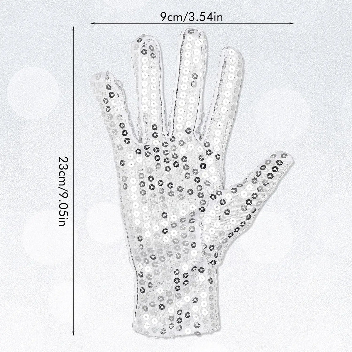 Silver Mesh Glitter Gloves – Stage, Dance, Cosplay & Party Costume Gloves Babs