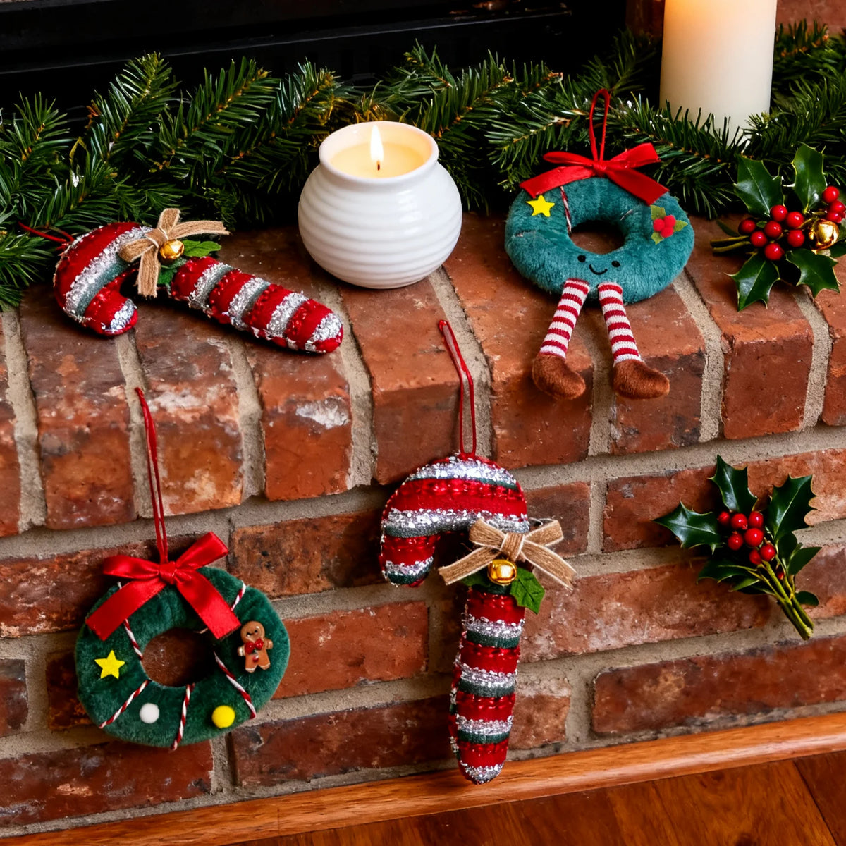 Christmas Tree Ornaments – Bow, Bells & Candy Cane Pendants Christmas Ornaments Babs