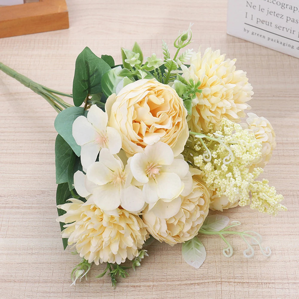 Silk Peony & Hydrangea Artificial Flower Bouquet | Wedding Décor Artificial Flower Bouquet Babs