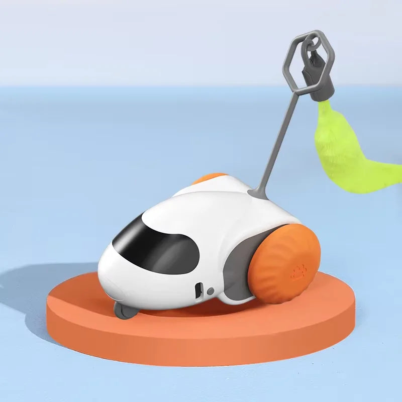 Smart Interactive Cat Toy Car – Auto-Running & Obstacle Detection Interactive Cat Toy Babs orange