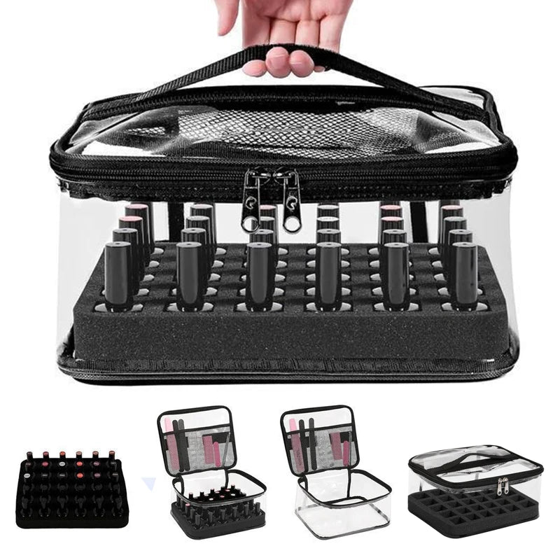 Clear PVC Makeup & Nail Polish Organizer Bag – Large Capacity Cosmetic Organizer Bag Babs
