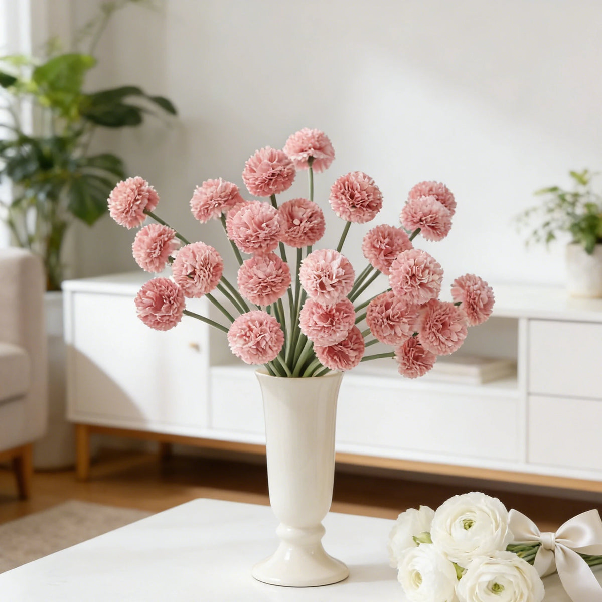 Artificial Silk Mini Ball Chrysanthemum Flowers | Wedding Décor Artificial Silk Flowers Babs