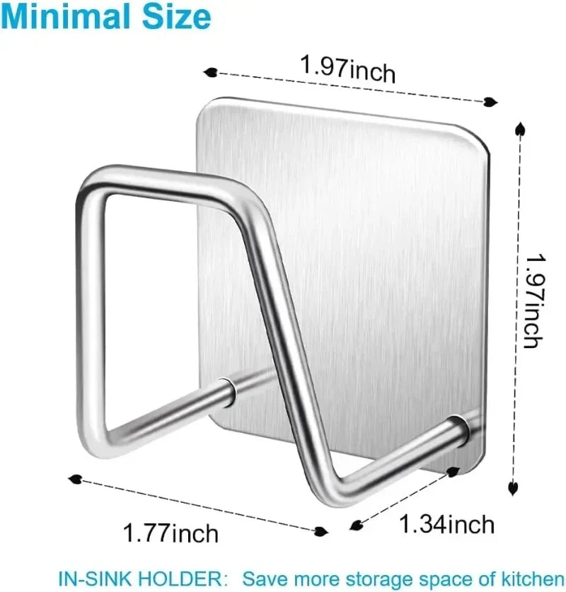 Self-Adhesive Stainless Steel Sink Sponge Drying Rack Sink Sponge Rack Babs