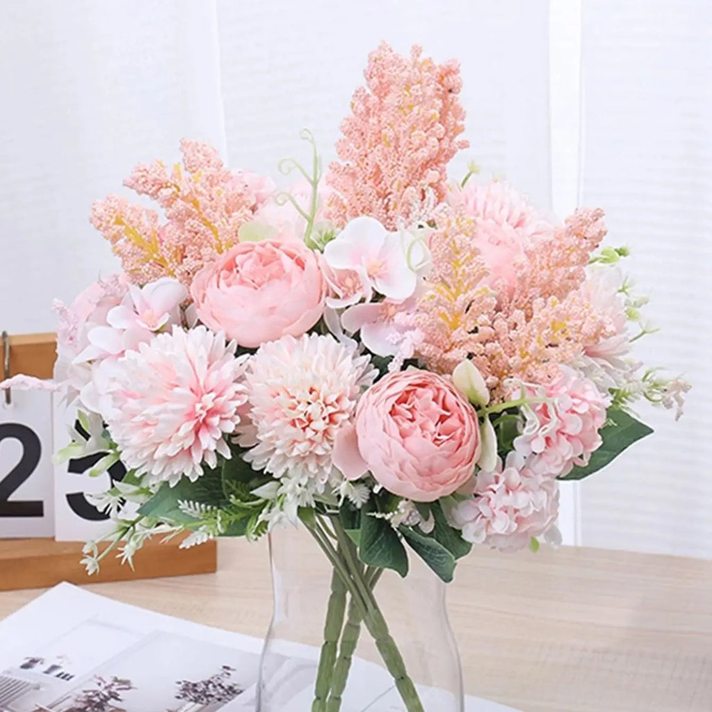 Silk Peony & Hydrangea Artificial Flower Bouquet | Wedding Décor Artificial Flower Bouquet Babs