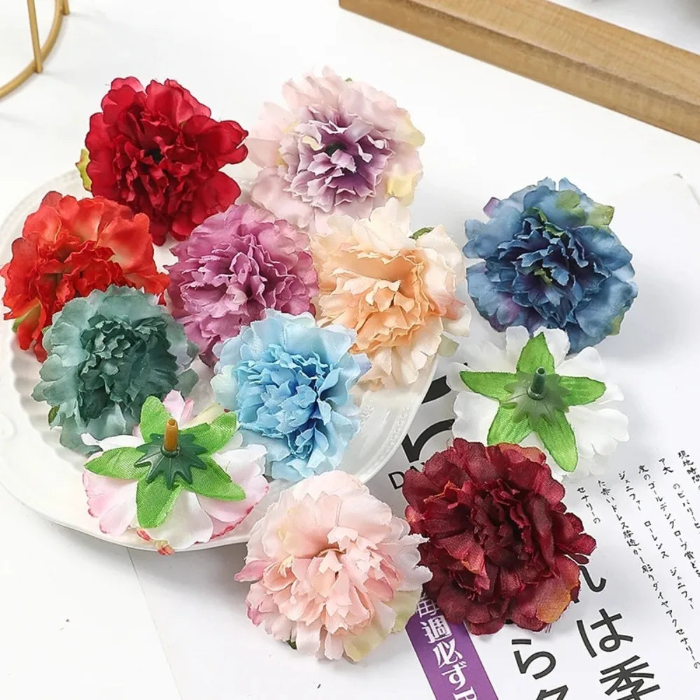 Carnation Artificial Silk Flower Heads 10/20Pcs – Wedding & Crafts Artificial Silk Flowers Babs