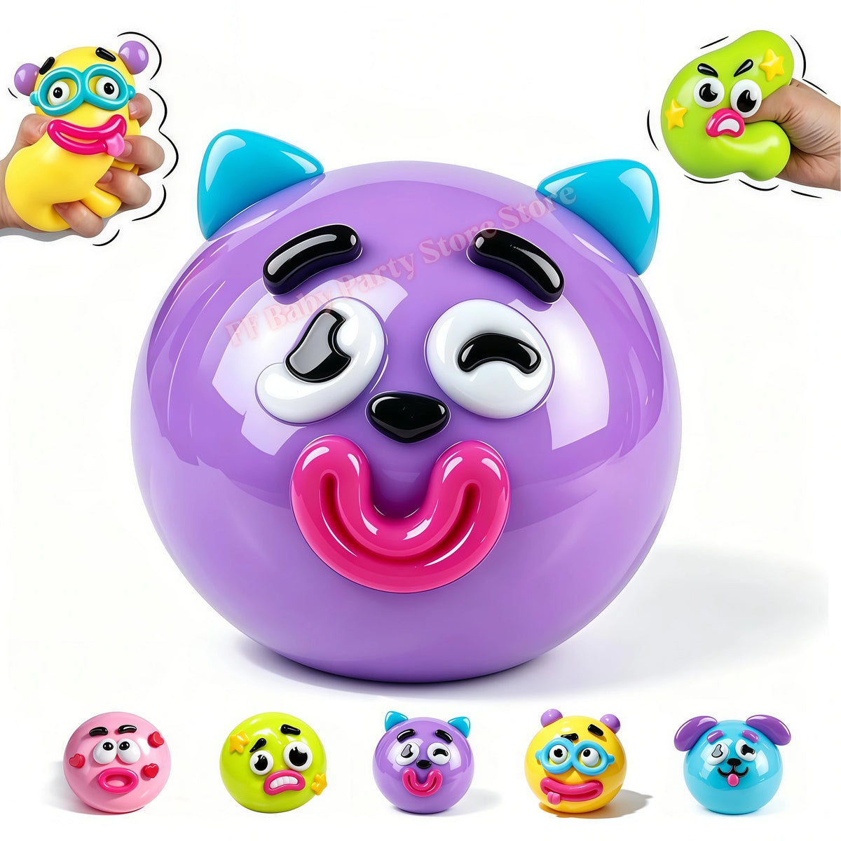 Smushers Dog Face Swap Squishy Toy – Slow Rise Fidget Gift Squishy Fidget Toy Babs 1pc 4