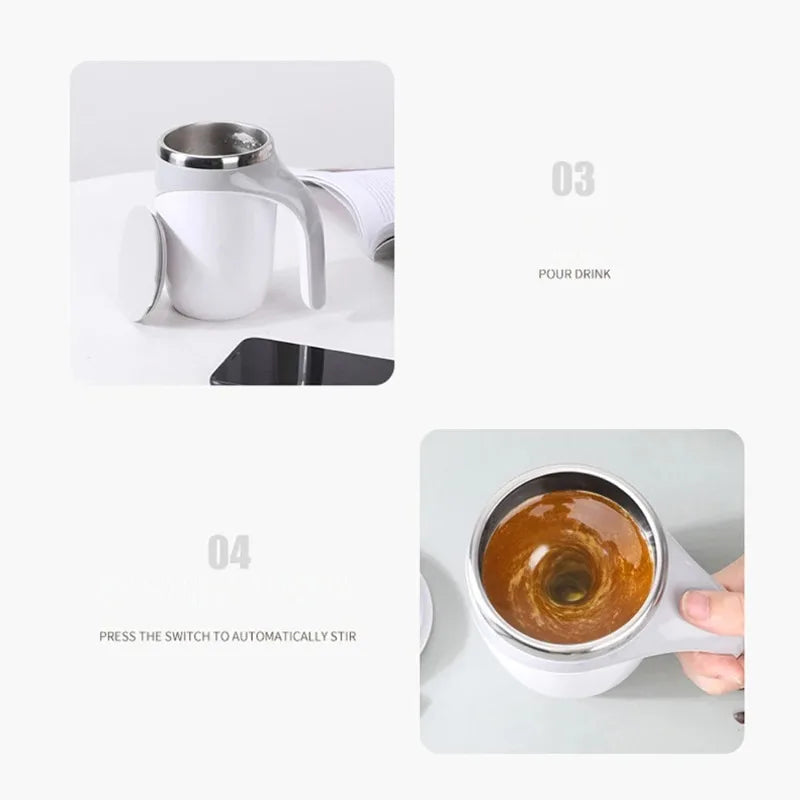 380ml Self-Stirring Magnetic Mug – Smart Coffee Mixer Cup Self-Stirring Mug Babs