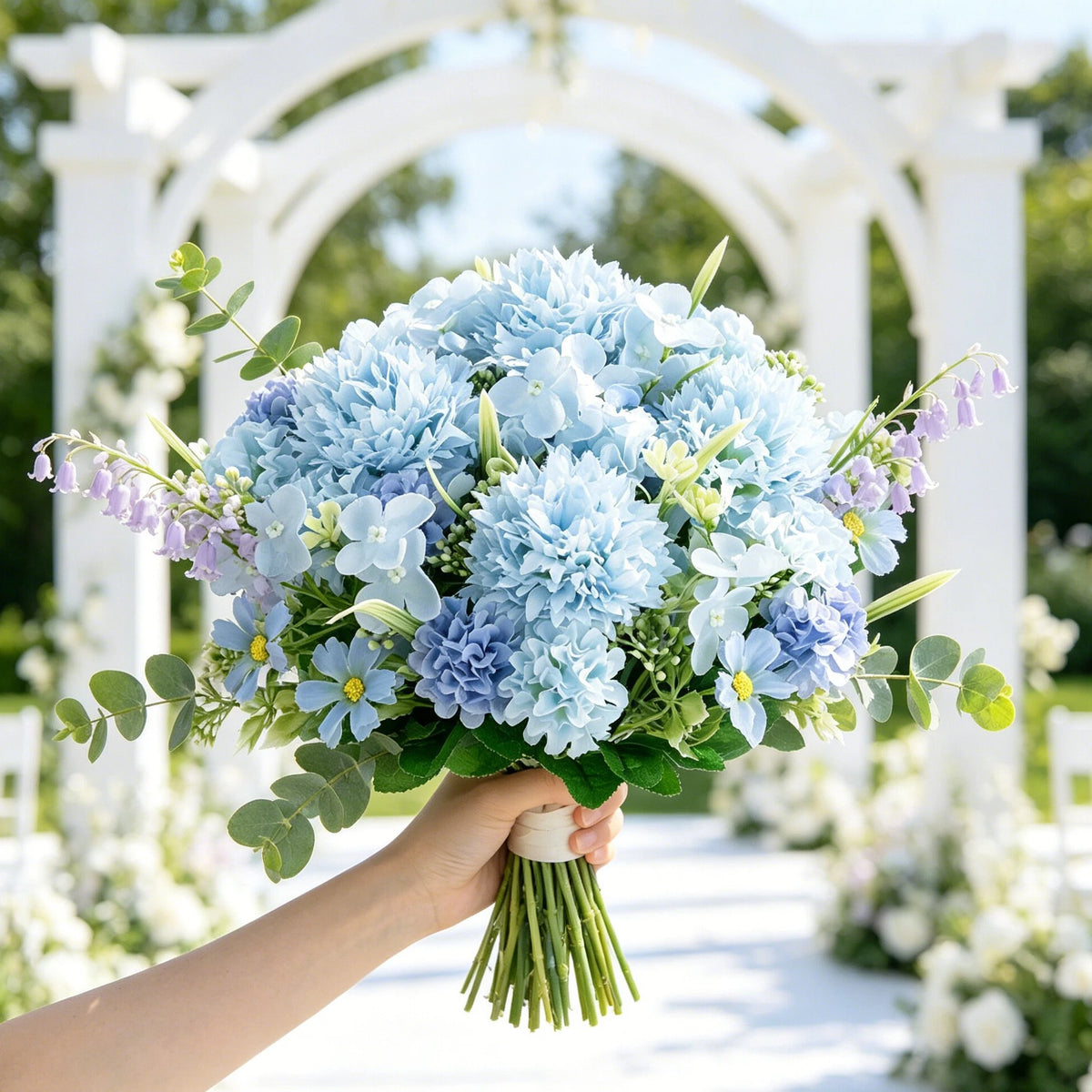 Artificial Silk Lilac Chrysanthemum Bouquet – Wedding & Home Décor Artificial Flower Bouquet Babs