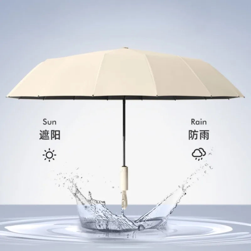 16K Double-Bone Windproof Folding Umbrella – UV Sun & Rain Folding Umbrella Babs