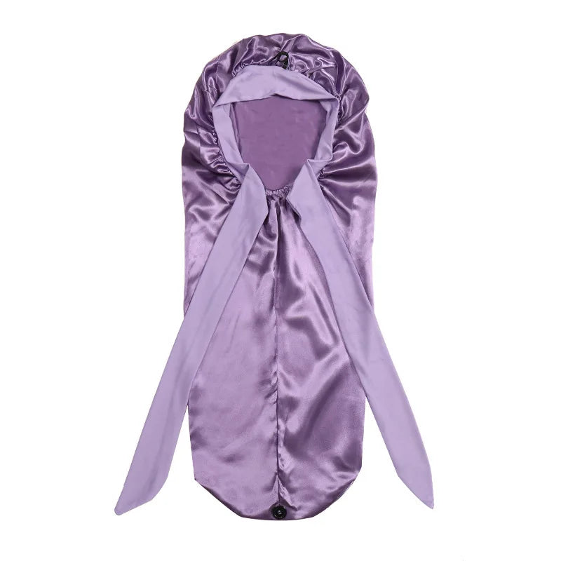 Extra Large Satin Sleep Bonnet with Long Tie – All Hair Types Satin Sleep Bonnet Babs LP1