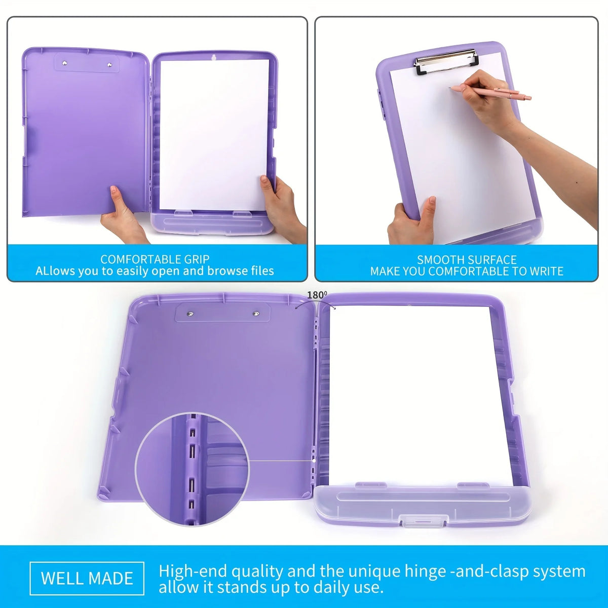 Foldable Clipboard 9.5x13" Rugged Portable Writing Board | Multi-Color Foldable Clipboard Babs
