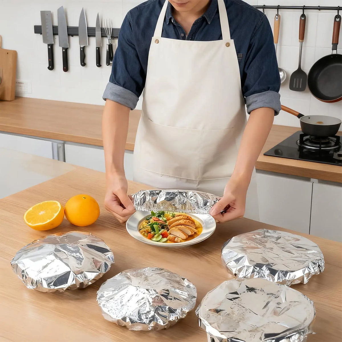 10-Pack Reusable Aluminum Foil Food Covers for Bowls & Dishes Food Storage Covers Babs