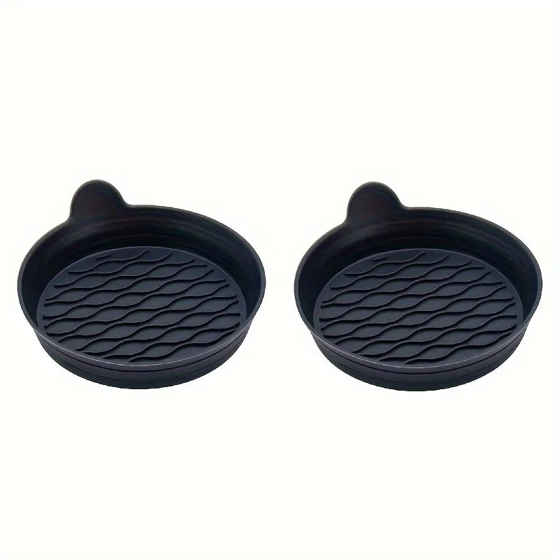 Car Cup Holder Coasters 2-Pack – Non-Slip & Easy to Clean Car Cup Coaster Babs Black