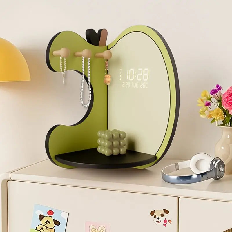Nordic Digital Wall Clock with Calendar & Hanging Rack Digital Wall Clock Babs Green 24x45-28x45CM