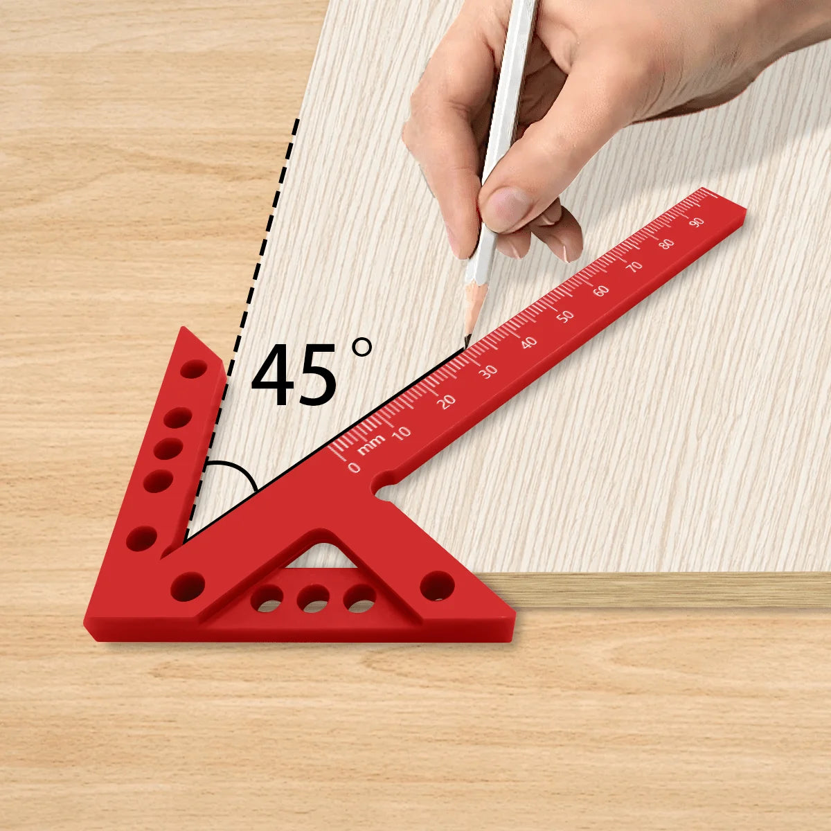 45/90° Center Finder Ruler – Carpenter Angle Marking Tool Carpenter Marking Ruler Babs