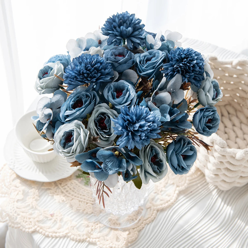Silk Rose Artificial Bouquet – Wedding & Home Décor Artificial Flower Bouquet Babs
