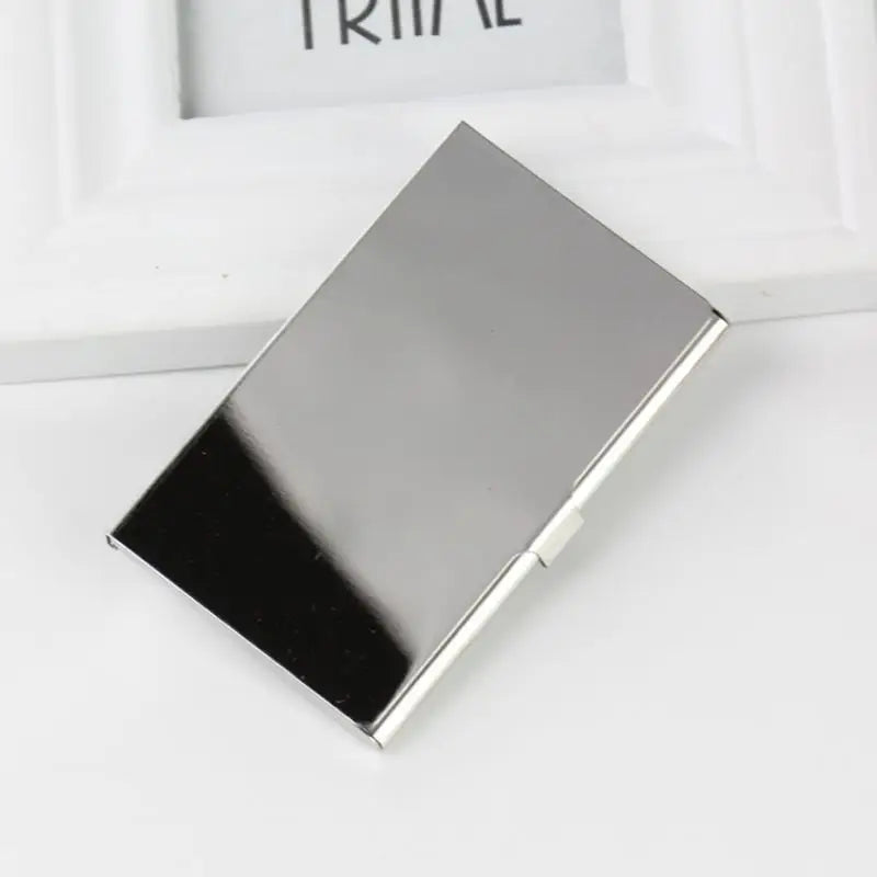 Slim Stainless Steel Business Card Holder – Metal Pocket Case Business Card Holder Babs Style 5