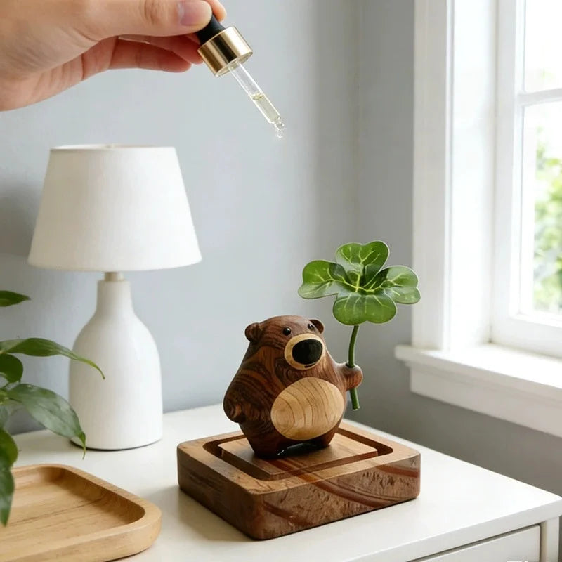 Cute Bear Wood Essential Oil Aroma Diffuser – Home & Car Decor Aroma Diffuser Ornament Babs